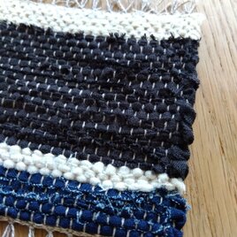 ※送料無料【裂き織り】リネンのコースター#08