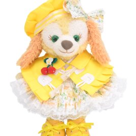 クッキーアン 服 着せ替え コスチューム ダッフルケープ付花柄ドレス イエロー 本体無 Sサイズ用 送料無料の画像