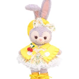 ステラルー 服 着せ替え コスチューム ダッフルケープ付花柄ドレス イエロー 本体無 Sサイズ用 送料無料の画像