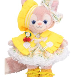 リーナベル 服 着せ替え コスチューム ダッフルケープ付花柄ドレス イエロー 本体無 Sサイズ用 送料無料の画像