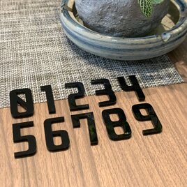 【送料無料】番号プレート Blackカラー 番号札 部屋番号 ルームサイン 数字 ナンバー ロッカー 両面シールの画像