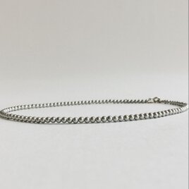 貝ベビーパールショートネックレス/約3mm約38cm+5cm/シルバーグレー/R/made in japan