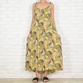 大人の夏に♪さらりと涼感！落ち着いた色合いのペイズリー柄キャミソールワンピースの画像