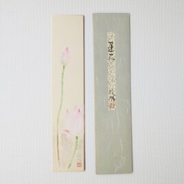 オリジナル絵短冊　「蓮花」（日本画、広幅）の画像