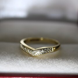 ビンテージ 英国 イギリス 天然 ダイアモンド ゴールド 9CT 指輪 リング 純金率 375 レディース J197