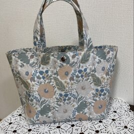 【受注制作】雨も楽しいラミネートトートバッグ　パステルポピー