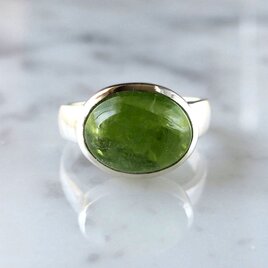 ペリドット リング オーバル カボション 7.20ct フリーサイズ 天然石ジュエリー 8月誕生石