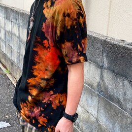 タイダイ Tシャツ XLサイズ ブラック ブリーチダイ Hippies Dye HD24-54の画像