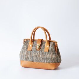 「ウール×革の組み合わせ」 がま口2wayバッグ｜レトロクラシックの画像