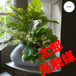光触媒　人工観葉植物　ウォールグリーン　フェイクグリーン　石モンステラアレンジ@