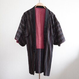 野良着｜昭和初期〜中期｜縞模様 木綿 古布｜ジャパンヴィンテージ リメイク素材にも