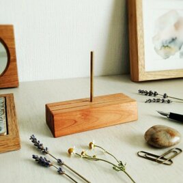 カードスタンド（桜材）｜真鍮棒付き　・ポストカード立て・無垢材・送料無料