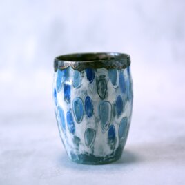 雨模様の手描きデザイン花器の画像
