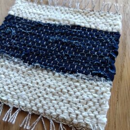 ※送料無料【裂き織り】リネンのコースター#10