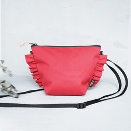 さりげない可愛さ｜サイドフリルミニショルダーバッグ｜約1.5L・軽量　　