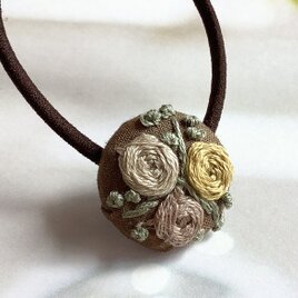 *Always*くるみボタンの小花ヘアゴム