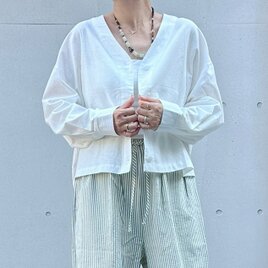 ❤︎新作❤︎ふわり、軽やか。綿麻100ショート丈ジャケットアウター25029WHF