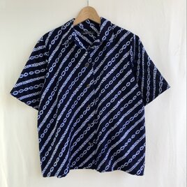 メンズ柿渋染め浴衣リメイクアロハシャツ | iichi 日々の暮らし