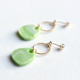 クレイアート　クレイパーツとリングパーツのピアス〈風樹〉
