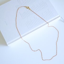 simple pink gold necklace｜華奢で繊細な淡い輝き／サージカルステンレス製