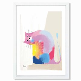 ばぁ〜　ネコ　送料無料 　イラスト　A4〜A0　ポスター　アートポスター　アートsei検索新着順　3681