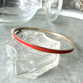 B167-ヴィンテージブレスレット U.S.A. 1960s Gold Tone Red Enamel Paint