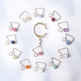 【誕生石が選べる】八分音符 片耳 イヤーカフ 音符 音楽 天然石 アクセサリー ギフト対応 プレゼント