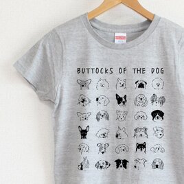 犬の尻Ｔシャツ　レディースタイプ（gray）