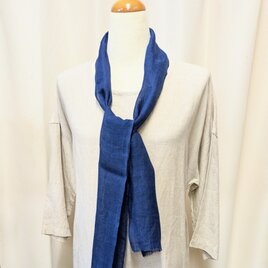 藍染め（濃色）リネンミニストール