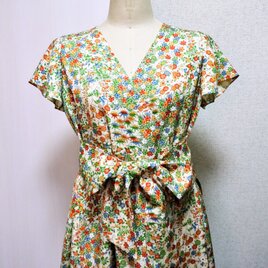 着物リメイク　カシュクールワンピース