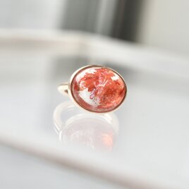 K10[flower fishのaurora quartz]ring