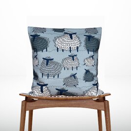 森のクッション 2025 Sheep design back Gray -ヒノキの香り-