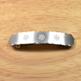 3つの花模様 シルバーバレッタ Sサイズ