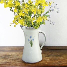 草花文ピッチャー（三彩）16cm