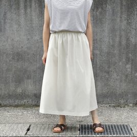 高品質 ソフトでナチュラルな風合い 西脇産 ダンガリースカート（ アイボリー ）ポケット コットン