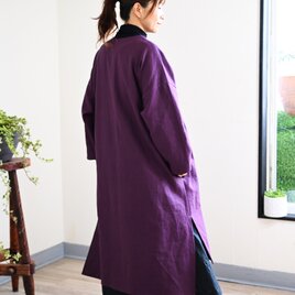 【new arrival】葡萄色：万能コーデのリネンワンピース：長シーズン