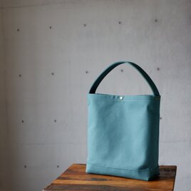 ワンショルダー バッグ/スクエア型◇ターコイズ◇倉敷帆布
