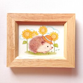 複製ミニイラスト「ハリネズミちゃんの夏休み」