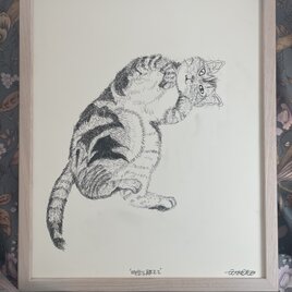 超かわいい〜！猫モチーフ　銅版画 sakura.jpg