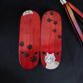 右近M 猫さんの赤い下駄 赤のグラデーション
