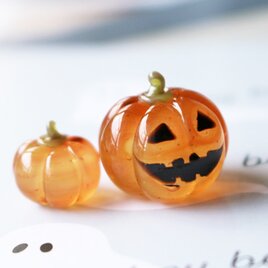 ガラスのハロウィン　ミニチュアジャックオランタン（半透明）