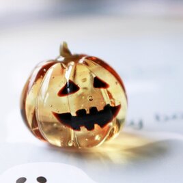 ガラスのハロウィン　ミニチュアジャックオランタン（透明）