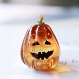 ガラスのハロウィン　ミニチュアジャックオランタン（透明）