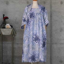 有松絞り 浴衣 反物 着物リメイク チュニックワンピース 着物リメイク 有松絞りのチュニックワンピース/フリーサイズ