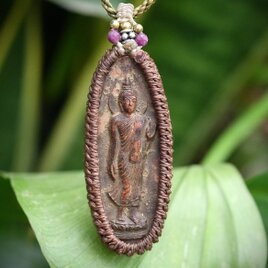 特大☆古風な絵画☆瑪瑙☆アゲート マクラメペンダント80