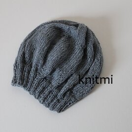 litmus パール付きグレーのニット帽 litmus パール付きグレーのニット帽 litmus パール付きグレーの