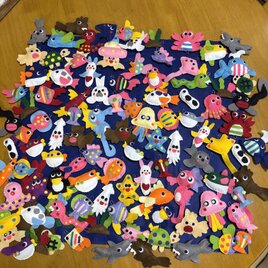 大漁フェルトのお魚釣りセット100匹 大漁♪お魚釣りセット☆フェルト、ハンドメイド！手作りおもちゃ