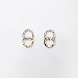 K18 チェーンモチーフ ダイヤモンドピアス