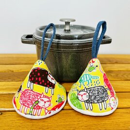 ブラックデニム☆約110×100㎝角☆マルチマット マルチカバー