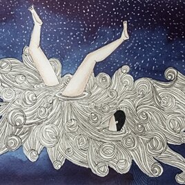 立体絵画の「あなたの話に笑います」 立体絵画「クジラと夕日」（クレイ絵画） | 山川善作